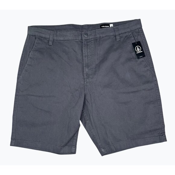 Volcom Mens Road Trip Shorts  Charcoal Cotton Blend Casual Wear Size 38 - Picture 1 of 13